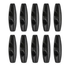 10pcs Wooden Toggle Buttons 40mm 2-Hole Wood Olive Sewing Button, Black
