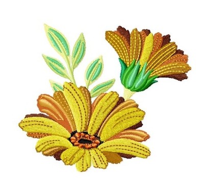 MASCHINENSTICKMOTIVE USB - GOLDEN FLORALS COLLECTION 5X7 BLUMENGARTEN