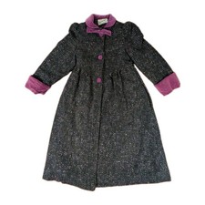 VTG Mid-Century 50s 60s Rothschild Wool Pea Coat Empire Waist Girls Sz 7 Union