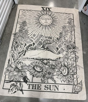 Unbranded beige boho floral 'The Sun' tapestry 79x58