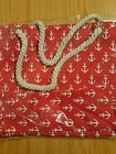 BNIP Cruise Club Heavy Canvas Bag W Rope Handles Red W White Anchors Beach Bag — photo 4