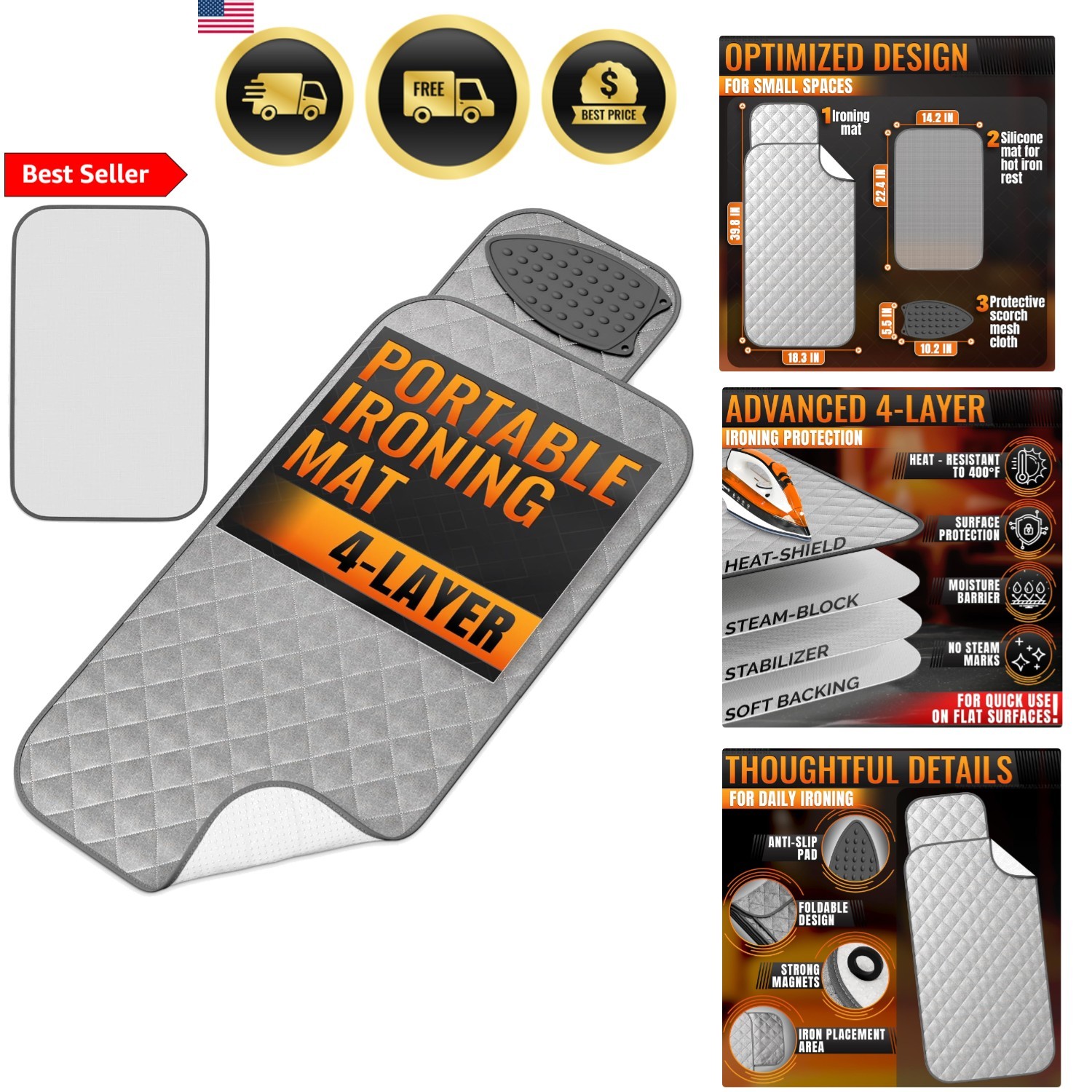 Ing Mat Foldable Heat-resistant Ironing Pad For Tabletop Sma
