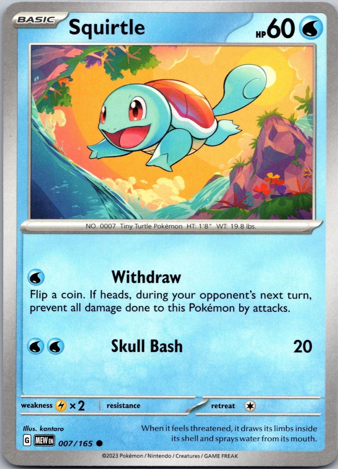 Squirtle 007/165 Common MEW SV: Scarlet & Violet 151 Pokemon Lightly Played