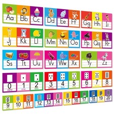 OUNENO Alphabet Line Bulletin Board Set ABC Number 6 x 14 Multi Color