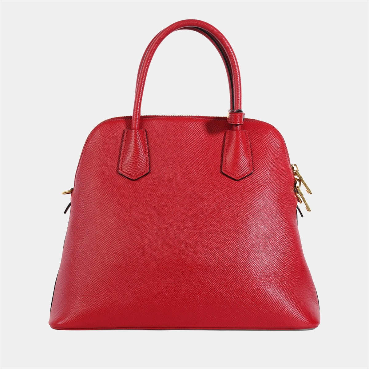 Prada Red Saffiano Leather Medium Dome Satchel Bag | eBay