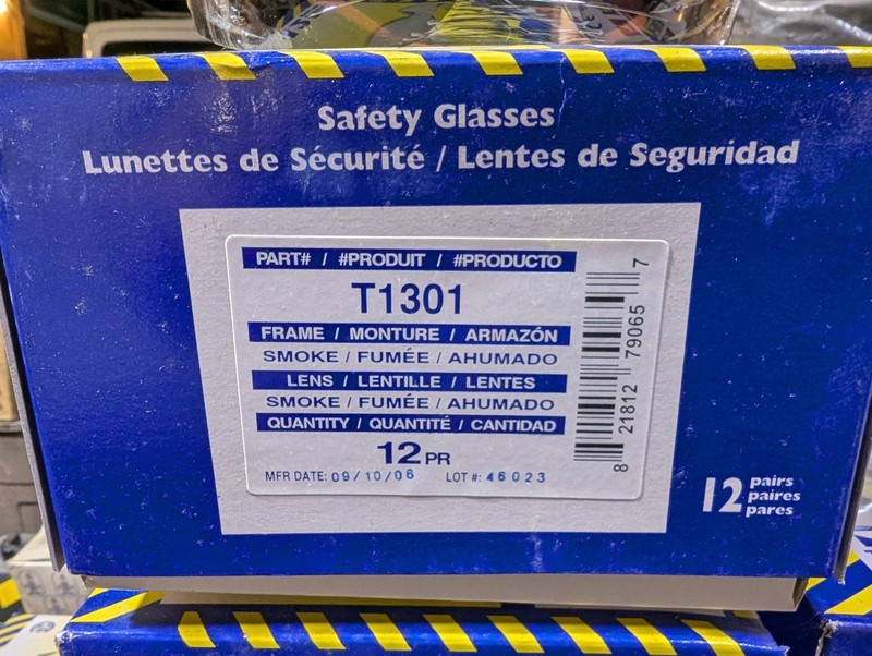 North Safety T1301 Universal Half Frame Safety Glasses Smoke Lens Anti-Fog