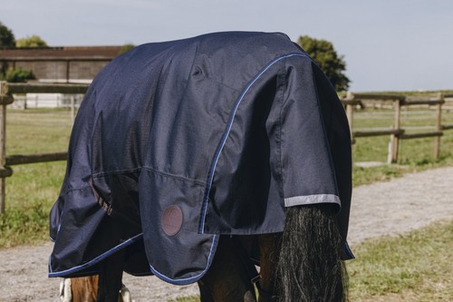Coperta outdoor coperta invernale combo 100 g imbottitura 1200D CLASSIC EquiTheme blu navy - Foto 2 di 4