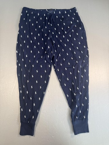 Polo Ralph Lauren Schlafhose Herren 2XL dunkelblau bestickt Pony Lounge Pyjama