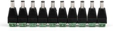 Areyourshop 10 Pcs 5.5mm x 2.5mm CCTV Camera DC Power Male Jack Black