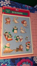 Vintage Hallmark Stickers Christmas Penguin Polar Bear Dog 4 Sheets New In Pack