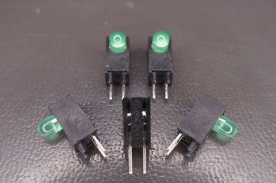 Lot of 5 x 551-0203F Dialight Single LED Green 563nm 16mcd 10mA 2.1V Thru Hole