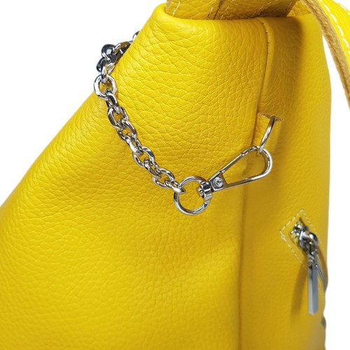 Rucksack Handtasche Damen Pebbled Leder Gelb Laidies Tasche - Bild 4 von 21