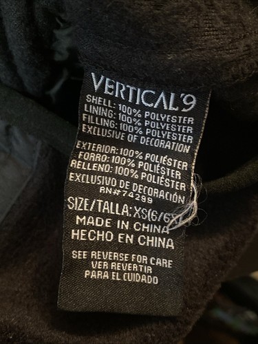 VERTICAL9 Black Overall Snow Bibs Girls Size XS (6/6X) Sleeveless Front Zip - Picture 10 of 15