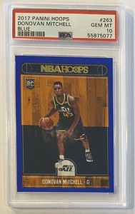 Donovan Mitchell PSA 10 2017 Panini NBA Hoops #263 BLUE PARALLEL RC Rookie Pop 4