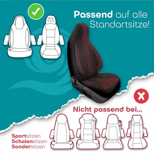 Fundas de asiento de autocaravana piloto adecuadas para Alaska 6000 alcoba 540 (negro-rojo) - Imagen 8 de 11