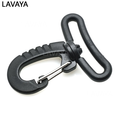 Kunststoff drehbarer Karabinerhaken für Rucksack Gürtelgurt Schnalle Schlüsselanhänger schwarz - Bild 12 von 12