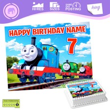 Thomas the Tank Cake Topper Birthday Rectangle Personalised sizes inc Costco