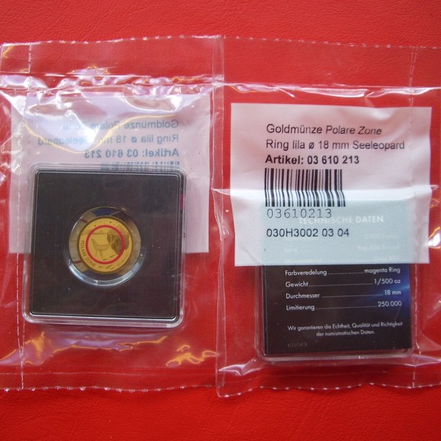1/500 OZ Gold/Polar Zone/Magenta-Ring / IN Foil With COA! Only 250.000 Ex 1/500 OZ Gold/Polar Zone/Magenta-Ring / IN Foil With COA! Only 250.000 Ex