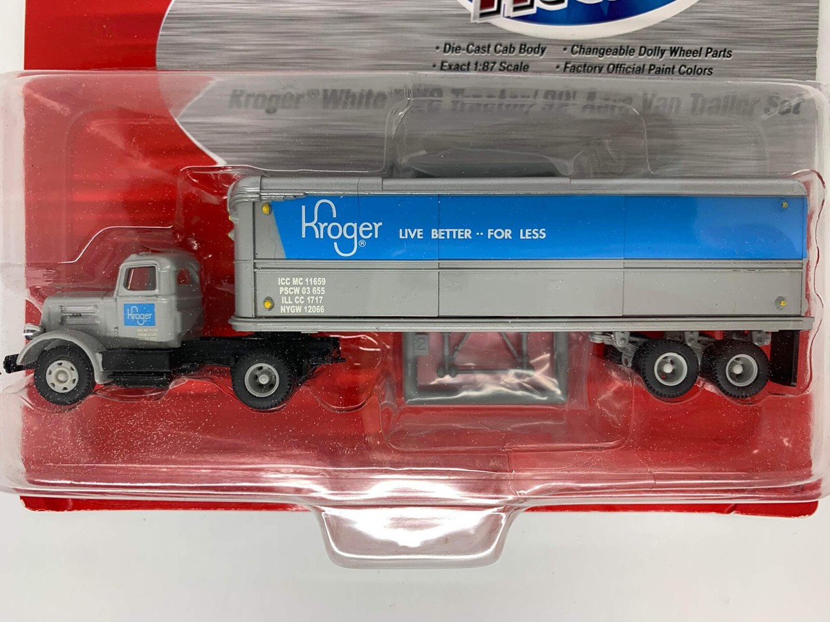 HO CMW Mini Metals White WC Tractor/ 32' Aero Van Trailer Set