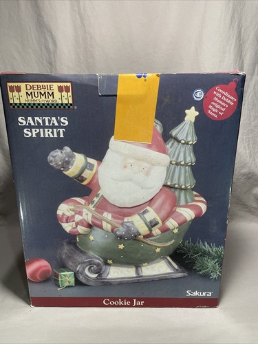 Tarro de galletas Sakura Debbie Mumm Santa's Spirit Magic of Christmas Holiday Oneida - Imagen 1 de 3