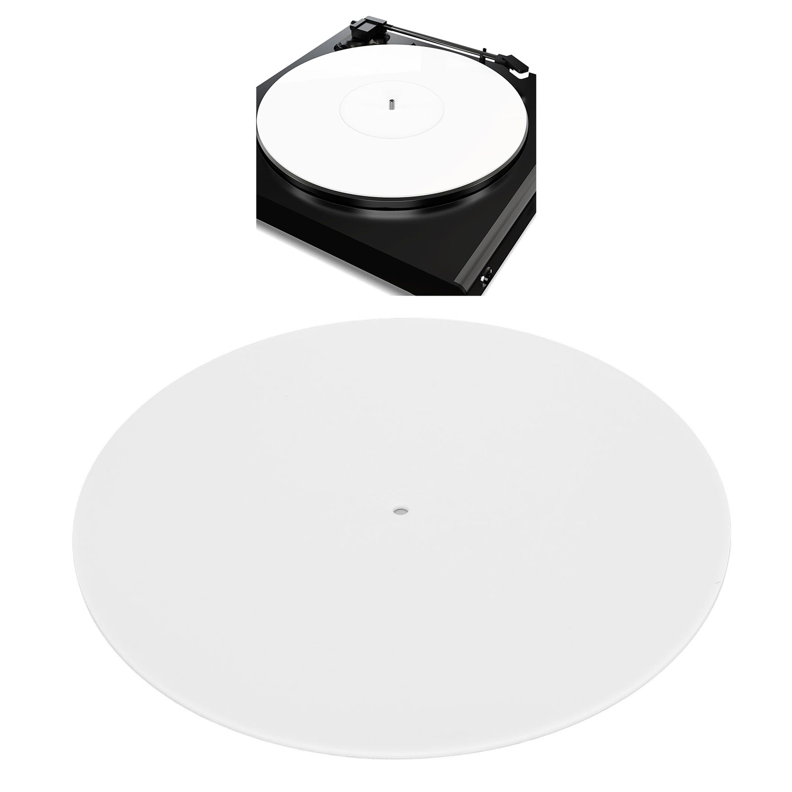 (White)Acrylic Turntable Mat Anti Static Clear 12 Inch Record Player