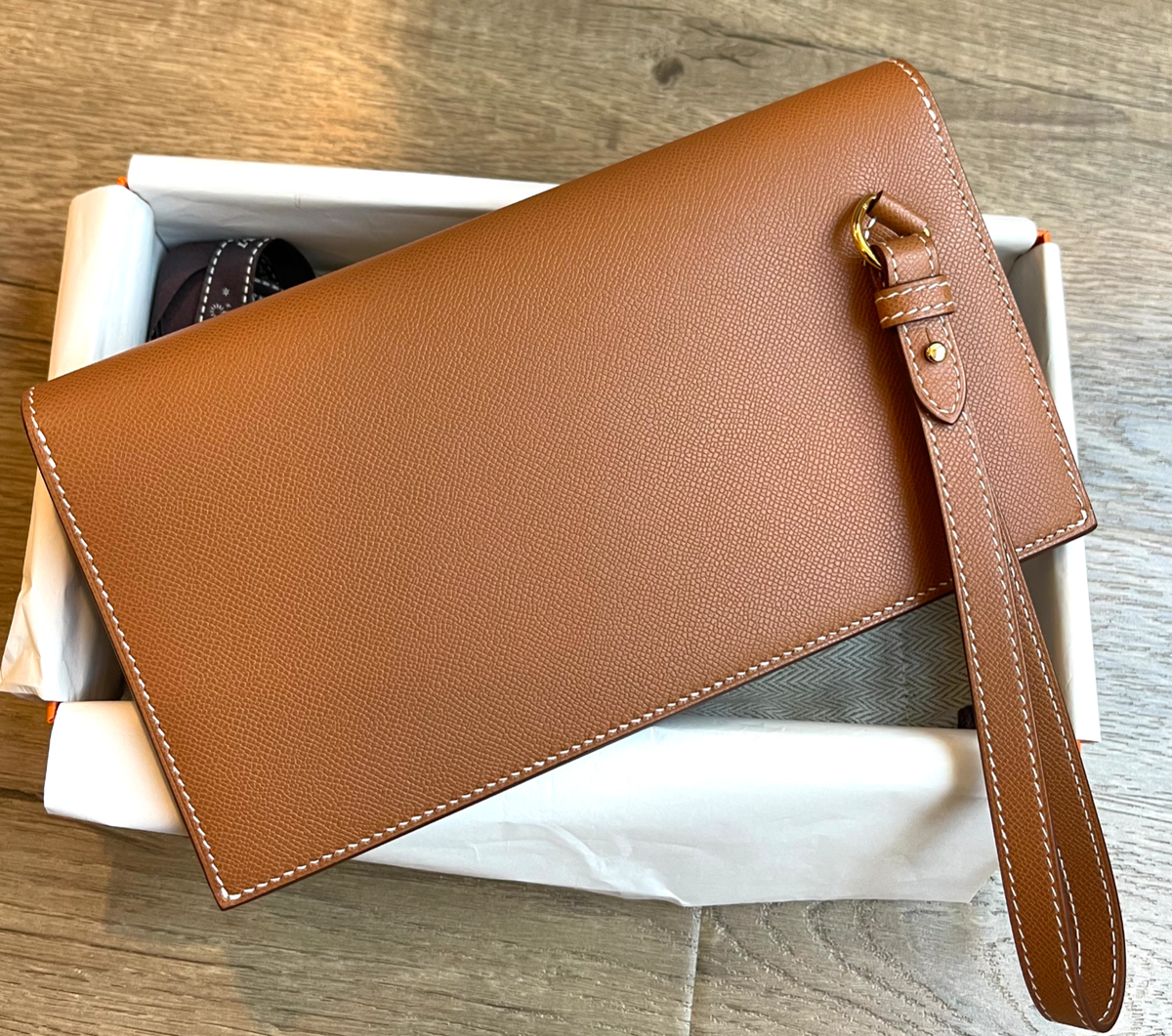 New HERMES Kelly Pocket Long Wallet Gold Hardware GHW Madame