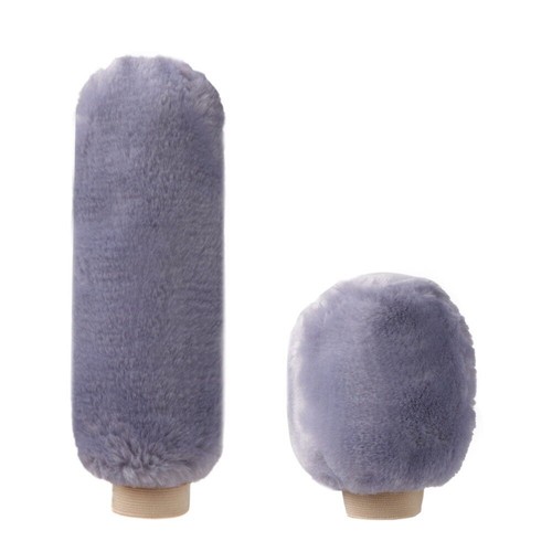 2 piezas cubiertas de agarre de freno de mano de coche perilla de cambio de marchas cubierta mango funda de felpa invierno - Imagen 13 de 30