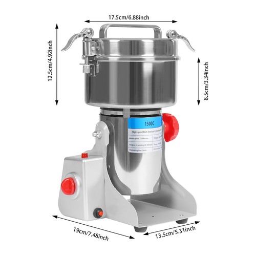 Electric Grain Grinder Grain Grinding Machine High Speed Grain Mill 180° Tilting - Picture 3 of 16