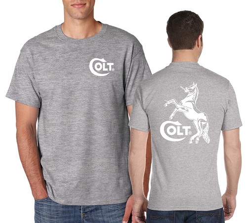 Colt T-Shirt vorne hinten Pferd Logo 2. Änderung NRA Pro Pistole auf S-6XL T-Shirt - Bild 8 von 14