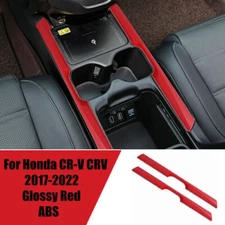For Honda CR-V CRV 2017-2022 Bright Red Center Console Water Cup Holder Strip 2X