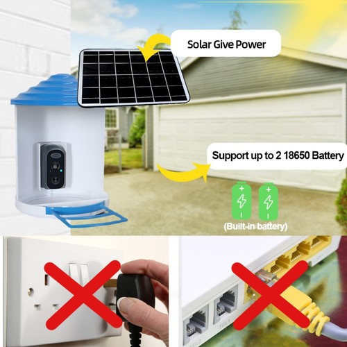 4G Bird Feeder Camera LTE Sim Card 2MP 1080p HD Solar Power Night Vision PIR - Picture 9 of 12