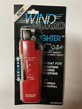 Wind Guard Flame Guard Disposable Lighter Original Package Red NOS Scripto