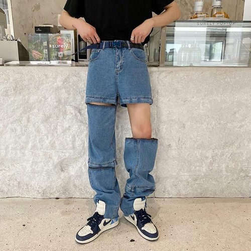 Straight Denim Jeans Pants Trousers 