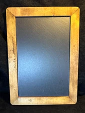 Rustic Wood Frame Natural Stone Slate 2 Sided Chalk Board 11x8
