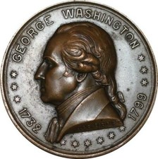 R5265 Rare Medal USA George Washington 1732 1932 Bazor Mont Vernon AU -> M offer