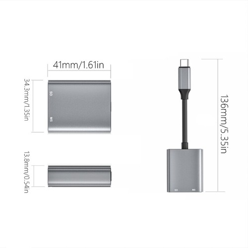 USB C to SD+MS Card Reader for Digital Camera Photo Video to Phone/Tablets - 第 8/8 張圖片
