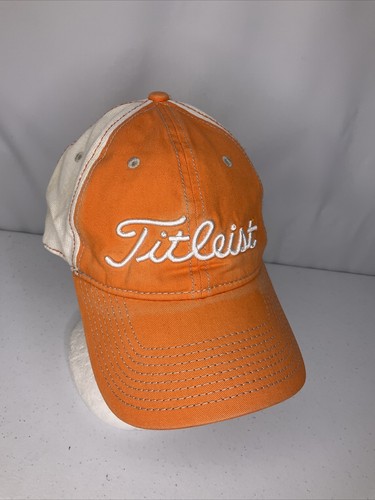 Titleist Hat Baseball Cap Orange Golf Orange Adjustable Distressed - Imagen 8 de 9
