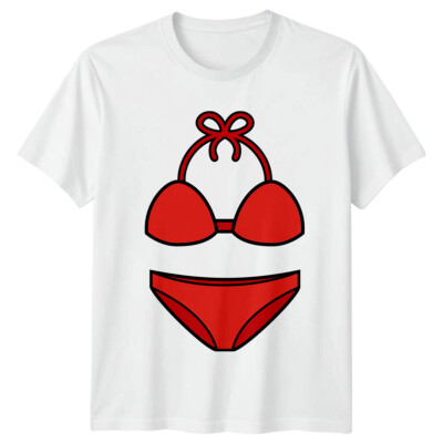 Rot Bikini Bademode Mode Herren T-Shirt Damen Tee Grafik Unisex Oberteil