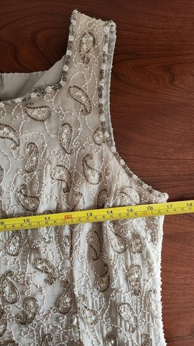 Vintage Jacobson's Phoebe Größe 10 Perlen Paisley hellbraun formell Cocktailkleid - Bild 10 von 11