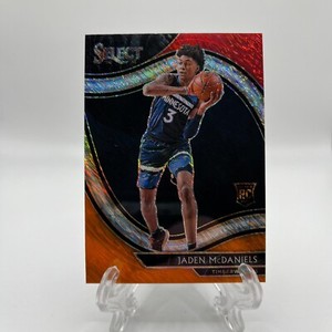 2020 Select Courtside Red White Orange Shimmer Prizm Jaden McDaniels Rookie RC