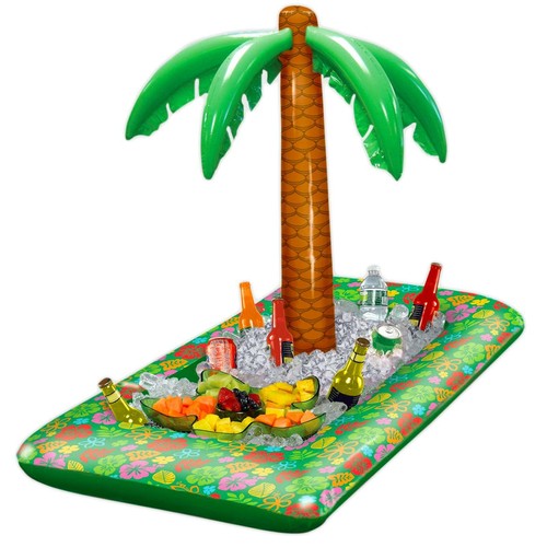 Glacière Gonflable Palmier Seau à Glace Fête Hawaïenne Décoration De Fête Piscine D'Été