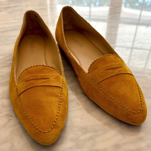 Mocasines Talbots Francesca Driving Flats en gamuza amarillo mostaza talla 9M - Imagen 2 de 12