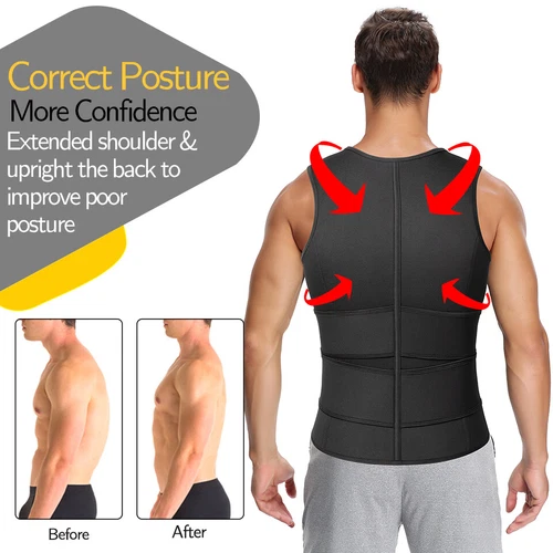 US Fajas Para Adelgazar Reductoras Abdomen Faja De Ejercicio Hombre Workout Vest - Picture 10 of 28