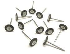 12 Mounted Medium Bristle 3/4" Brush Wheel 3/32" Shank for Rotary Tool
