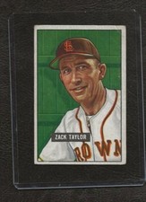 1951 Bowman #315 Zack Taylor, St. Louis Browns, High Number, VG!