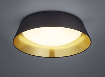 LED Deckenleuchte Deckenlampe 18W 1700 Lumen D35 cm schwarz gold