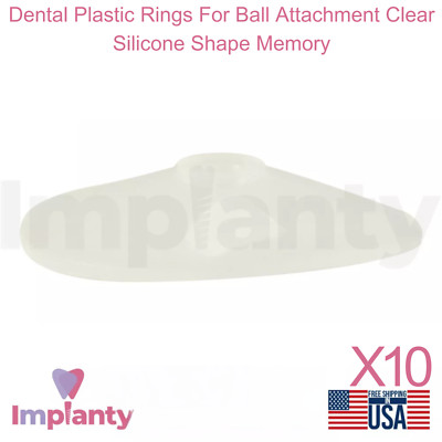 10x Dental Kunststoff Ringe für Kugelaufsatz klar Silikon Formgedächtnis