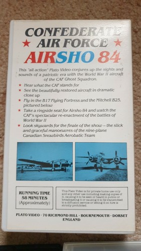 3x VHS Video - HISTORIC AIRSHOW(PAL) Confederate Texas 84 Farnborough 92 Biggin - Bild 3 von 7