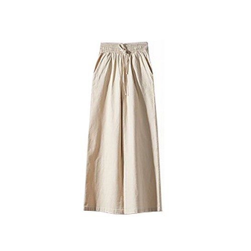 Damen Baumwolle Leinen Palazzo Hose Weites Bein Lose Sommerhose Stoffhose OL - Bild 8 von 26