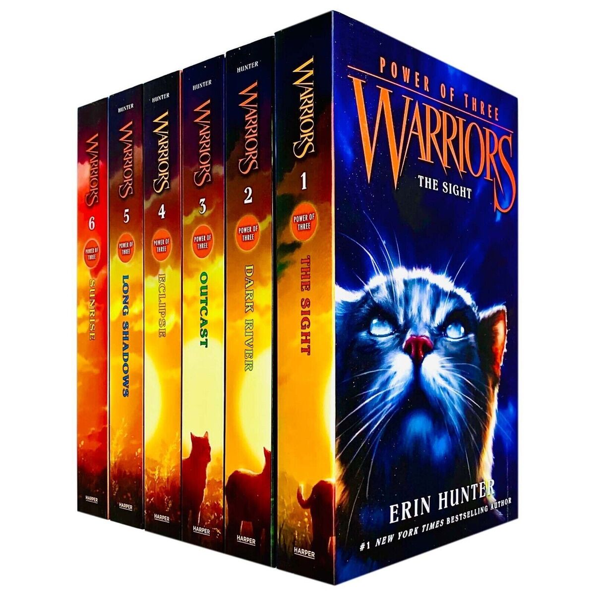 Warriors Cat Power of Three Book 1-6 Series 3 Book Collection Set By Erin  HunteR